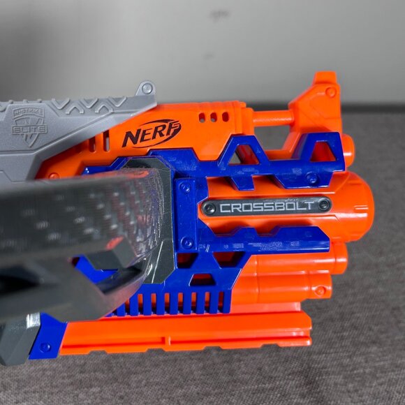 NERF N-Strike Elite Crossbolt Blaster Orange Blue NO 12 DART AMMO CLIP - Picture 3 of 15
